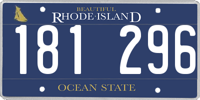 RI license plate 181296