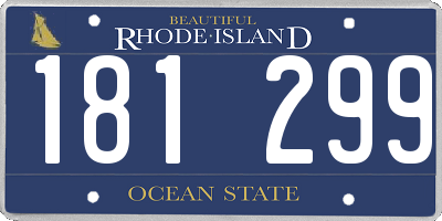 RI license plate 181299
