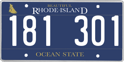 RI license plate 181301