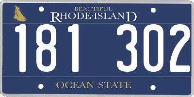 RI license plate 181302