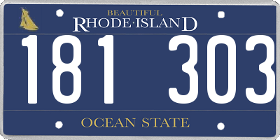 RI license plate 181303