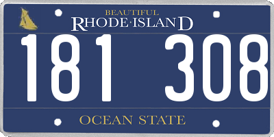 RI license plate 181308