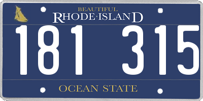 RI license plate 181315
