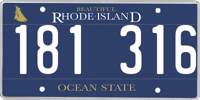 RI license plate 181316
