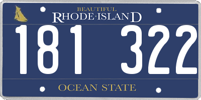 RI license plate 181322