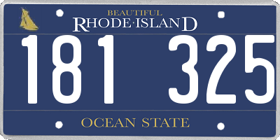 RI license plate 181325