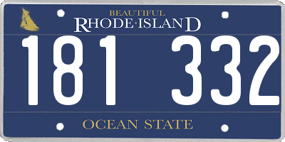 RI license plate 181332