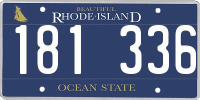 RI license plate 181336