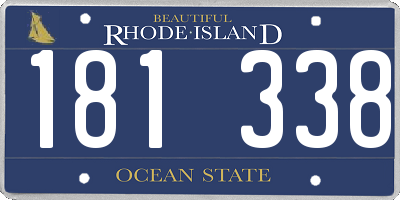 RI license plate 181338