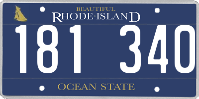 RI license plate 181340