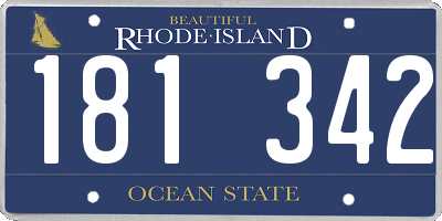 RI license plate 181342