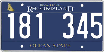 RI license plate 181345