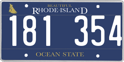 RI license plate 181354