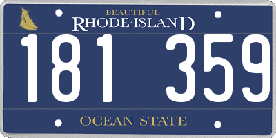 RI license plate 181359