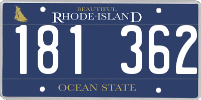 RI license plate 181362