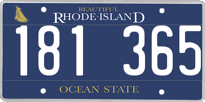 RI license plate 181365