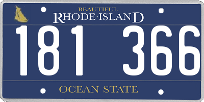 RI license plate 181366
