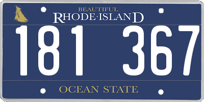 RI license plate 181367