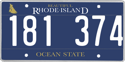RI license plate 181374