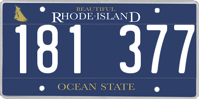 RI license plate 181377