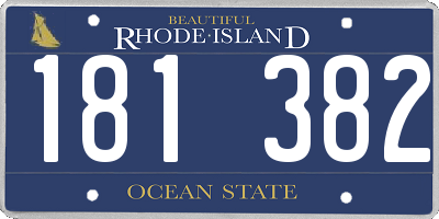 RI license plate 181382