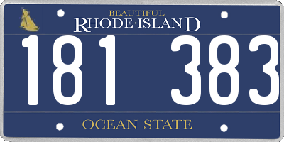 RI license plate 181383