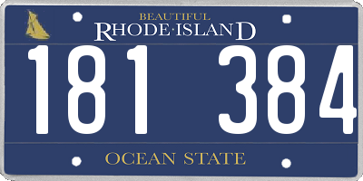RI license plate 181384