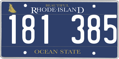 RI license plate 181385