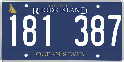 RI license plate 181387