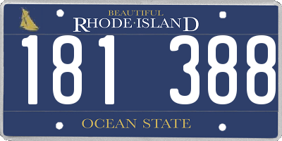 RI license plate 181388