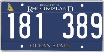 RI license plate 181389