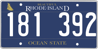 RI license plate 181392