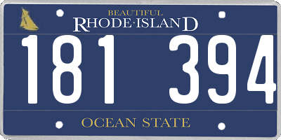 RI license plate 181394
