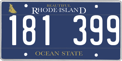 RI license plate 181399