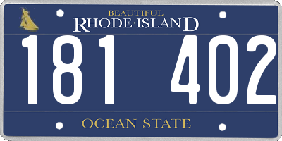 RI license plate 181402