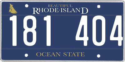 RI license plate 181404
