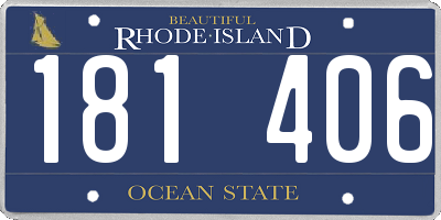 RI license plate 181406