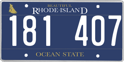 RI license plate 181407