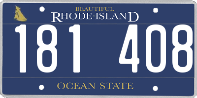 RI license plate 181408