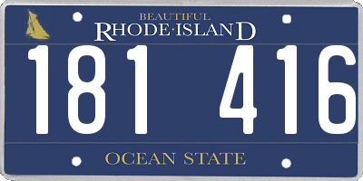 RI license plate 181416