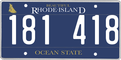 RI license plate 181418