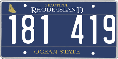 RI license plate 181419