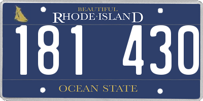 RI license plate 181430