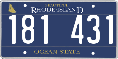 RI license plate 181431