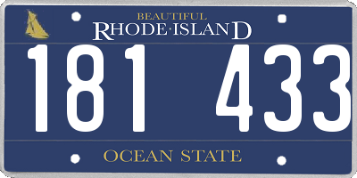 RI license plate 181433