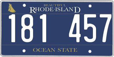 RI license plate 181457