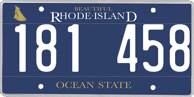RI license plate 181458