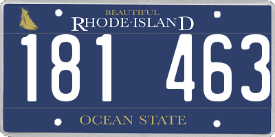 RI license plate 181463