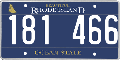 RI license plate 181466