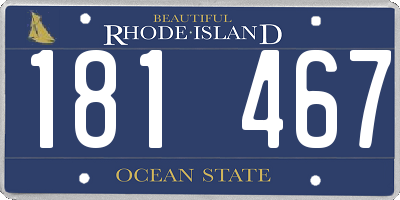 RI license plate 181467